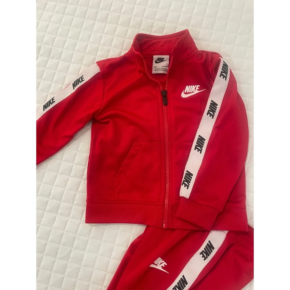 Nike Tracksuit Set Red White Logo Tape Infant‎ Baby 24M Outfit